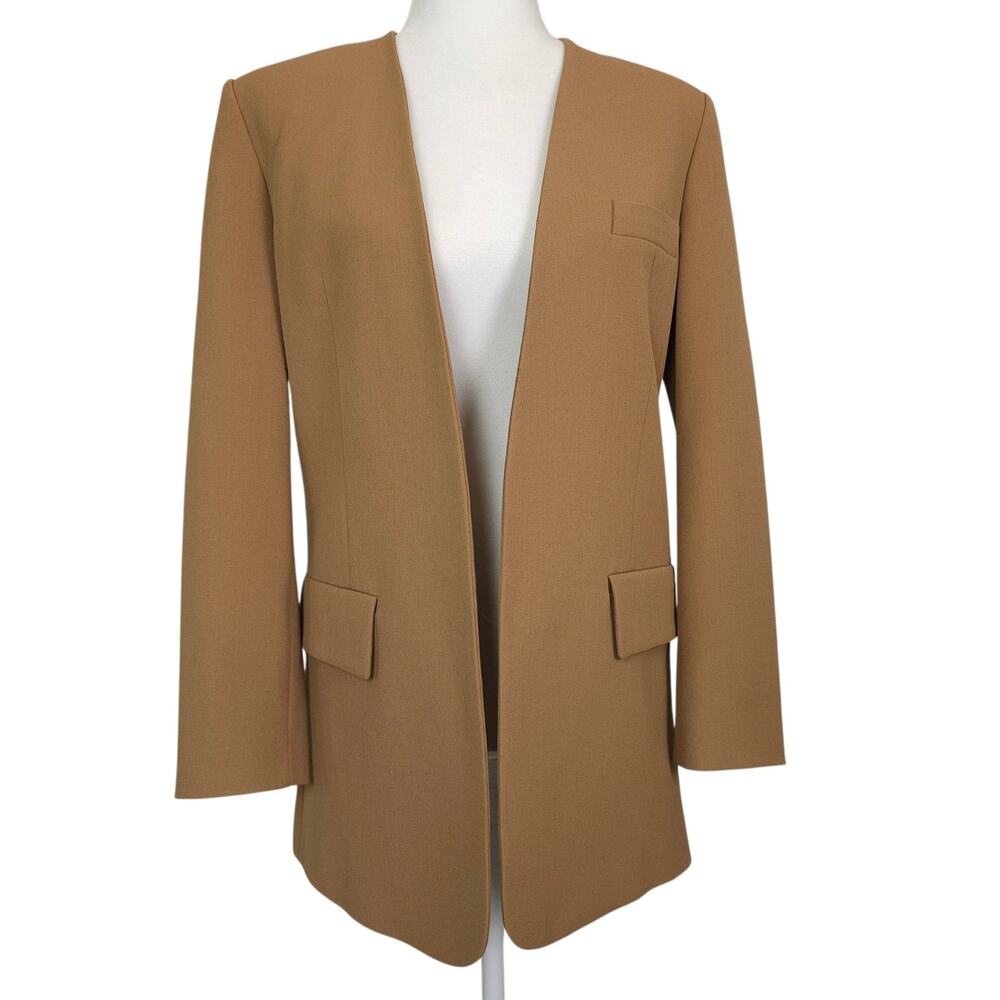 NWT Zara Tan Open Front Oversized Blazer XS